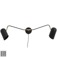 Wandlampe schwarz metall, 2-armig