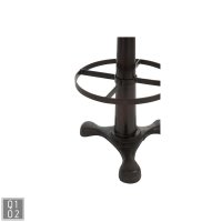 Barhocker Rund mit Ledersitz schwarz