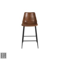 Barhocker mit Leder, Cognac