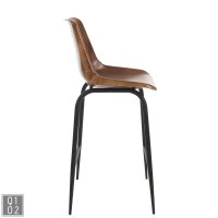 Barhocker mit Leder, Cognac