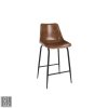 Barhocker mit Leder, Cognac