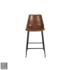 Barhocker mit Leder, Cognac