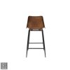 Barhocker mit Leder, Cognac