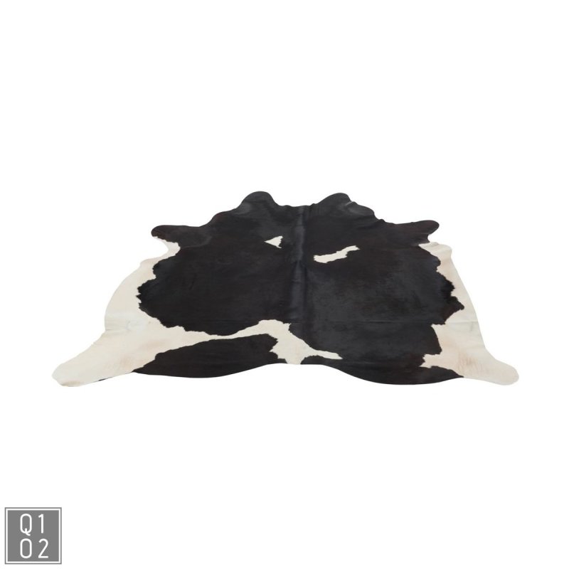 KUHHAUT Leder Schwarz/Weiss 3-4M² (230x240x2cm)