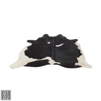 KUHHAUT Leder Schwarz/Weiss 3-4M² (230x240x2cm)