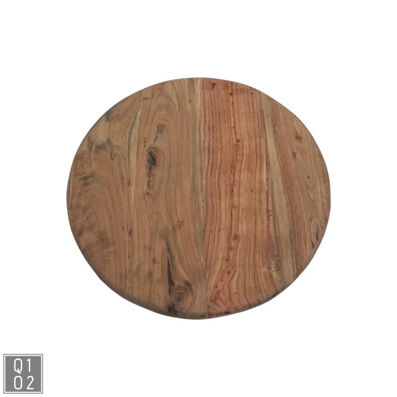 Runde Tischplatte aus Recyclingholz D=70cm