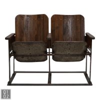 Kinobank mit 2 Holzsitzen