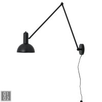 Wandlampe schwarz metall, langarm