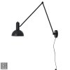 Wandlampe schwarz metall, langarm