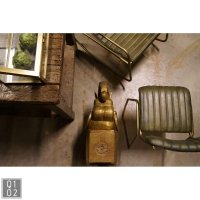 Diner-Stuhl mit grünem Ledersitz
