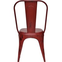 Metallstuhl im Industriedesign rot