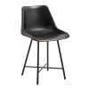 Stuhl mit Sitzschale Leder schwarz