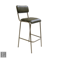 Diner Barhocker mit gestepptem Leder