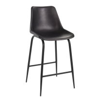 BARCHAIR LEATHER/METAL BLACK