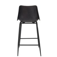 BARCHAIR LEATHER/METAL BLACK