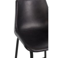 BARCHAIR LEATHER/METAL BLACK
