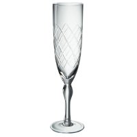 FLUTE-GLASS ENGRAVED GLASS TRANSPARENT