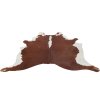 COW SKIN LEATHER BROWN/WHITE 3-4M&sup2;