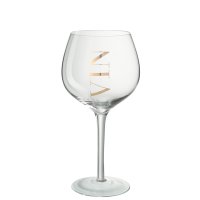 Weinglas ROT Glas TRANS/GD (10x10x22cm)