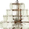 Hanging lamp, clear glass coins, large