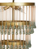 CHARIS chandelier, glass drops, golden