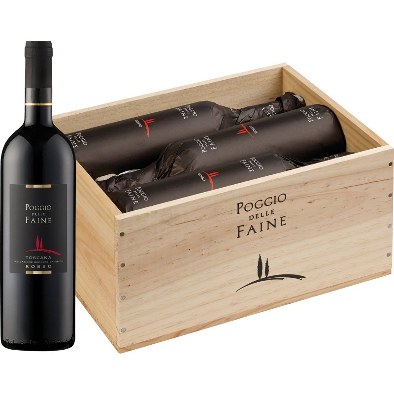 Poggio delle Faine Rosso IGT -in 6er Holzkiste-