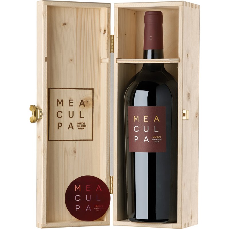 Mea Culpa Vino Rosso - Magnum in Holzkiste -